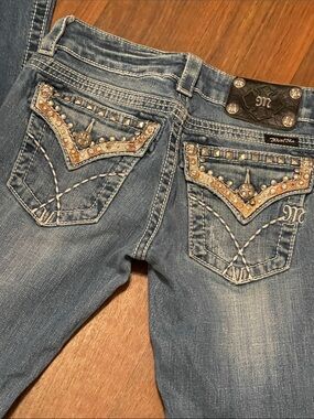 Miss Me Bootcut Cowhide Pocket Jeans Size 25x34